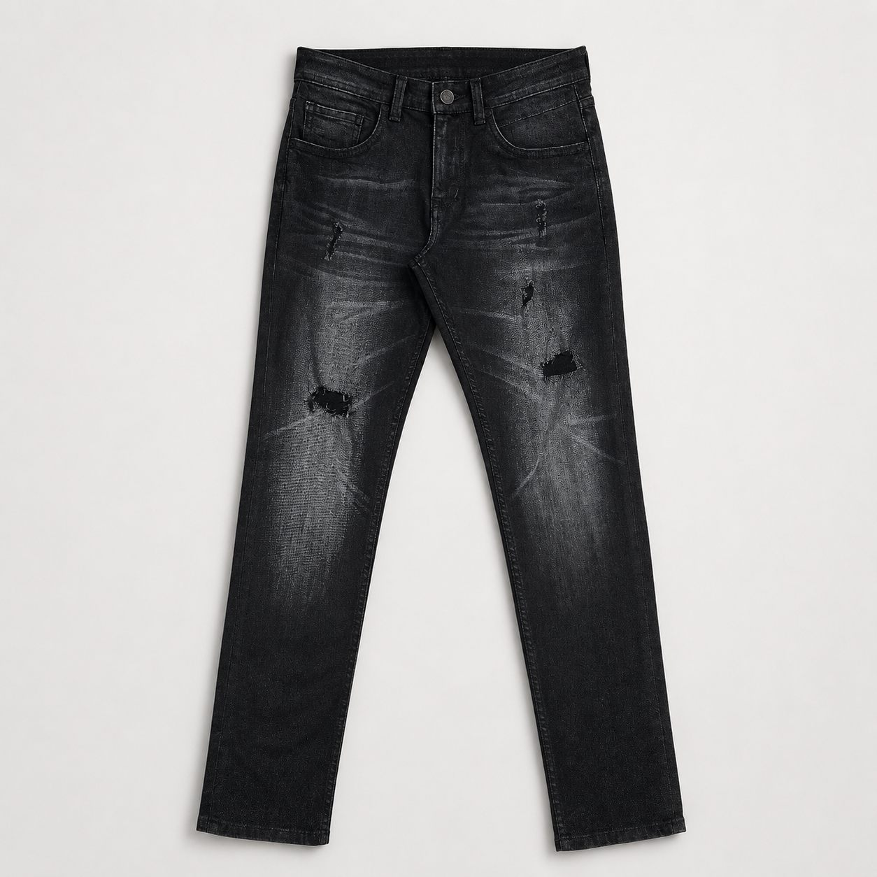 Jeans pria hitam ripped wash